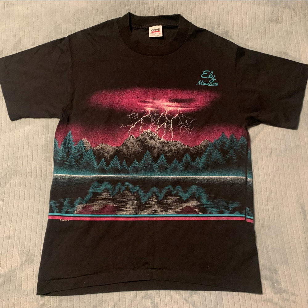 Anvil 1991 Black Crew Neck Shirt Ely Minnesota
